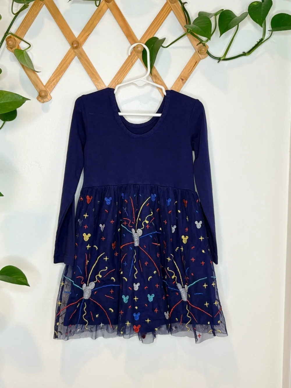 HANNA ANDERSSON Disney Mickey Mouse Fireworks Blue Tulle Dress